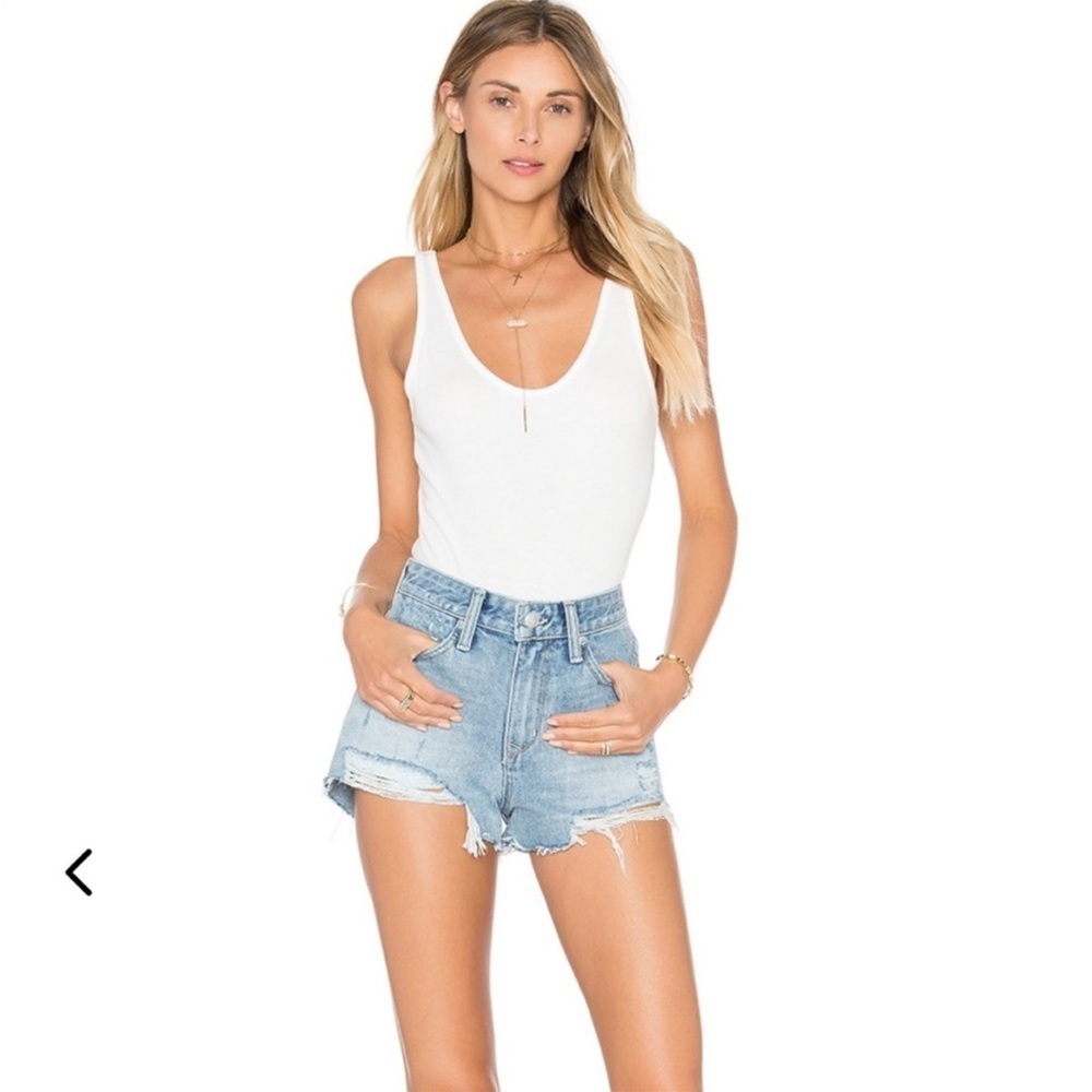 LOVERS + FRIENDS Jack Distressed Jean Shorts, Medium Wash, Size 25